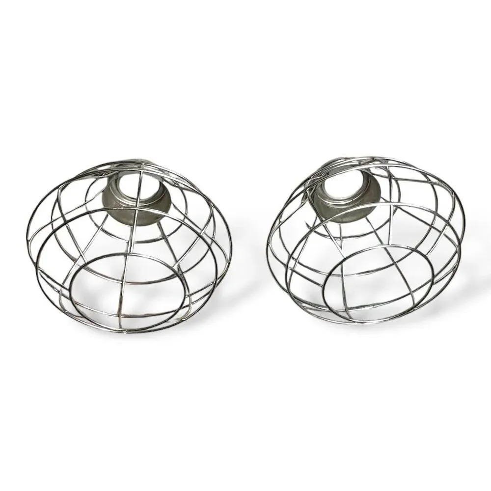 Style Selections Ravensport Silver Cage Pendant Light‎ Shade Industrial Set of 2